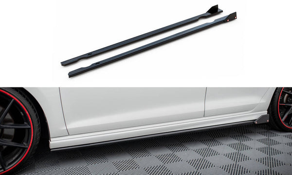 FOR VOLKSWAGEN - MK7 GOLF R - SIDE SKIRTS DIFFUSERS - V3 + FLAPS