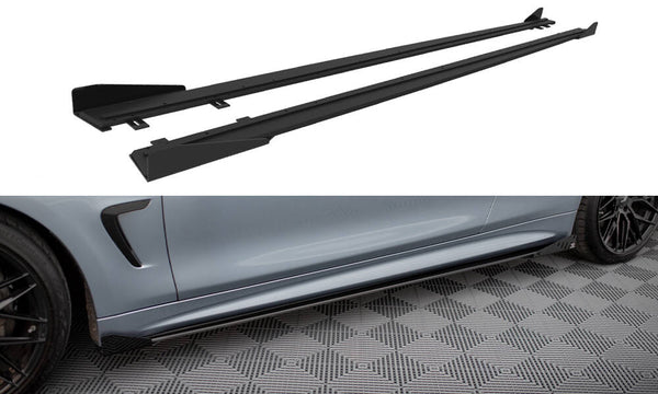 Street Pro Side Skirts Diffusers + Flaps suitable for BMW 4 Coupe / Gran Coupe / Cabrio M-Pack F32 / F36 / F33