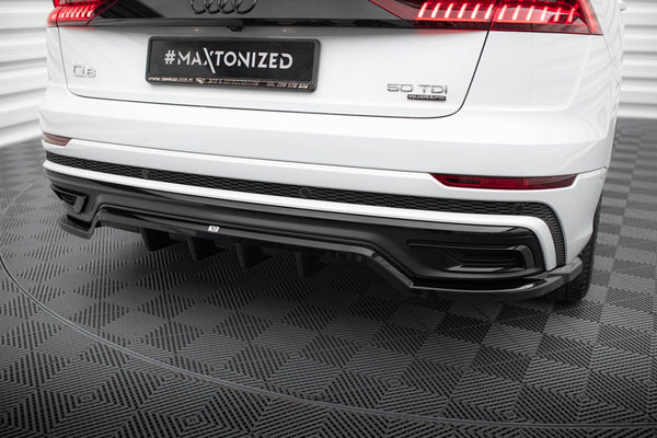 FOR AUDI - Q8 - S-LINE - MK1 - CENTRAL REAR SPLITTER (WITH VERTICAL BARS)
