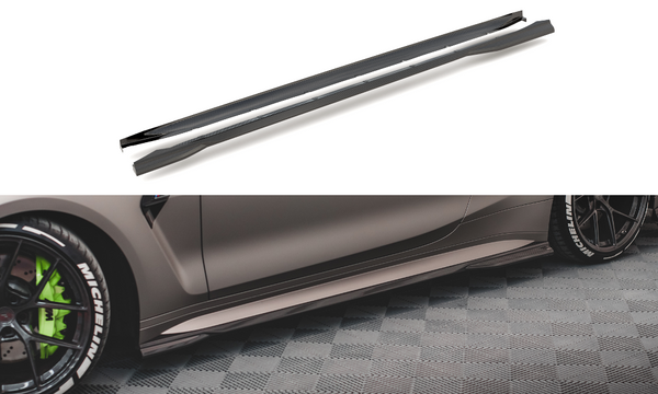 FOR BMW - 4 SERIES - G82 - M4 - CARBON FIBER SIDE SKIRTS DIFFUSERS - V1