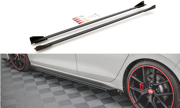 FOR VOLKSWAGEN - MK8 GOLF GTI / GTI CLUBSPORT / R-LINE -DURABILITY SIDE SKIRTS DIFFUSERS + WINGS
