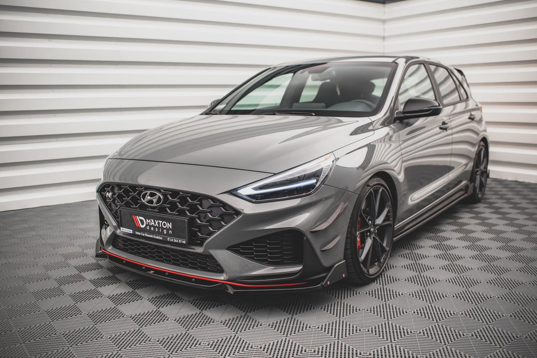 Front Splitter V.1 + Flaps suitable for Hyundai I30 N / I30 N-Line Hatchback/Fastback Mk3 Facelift