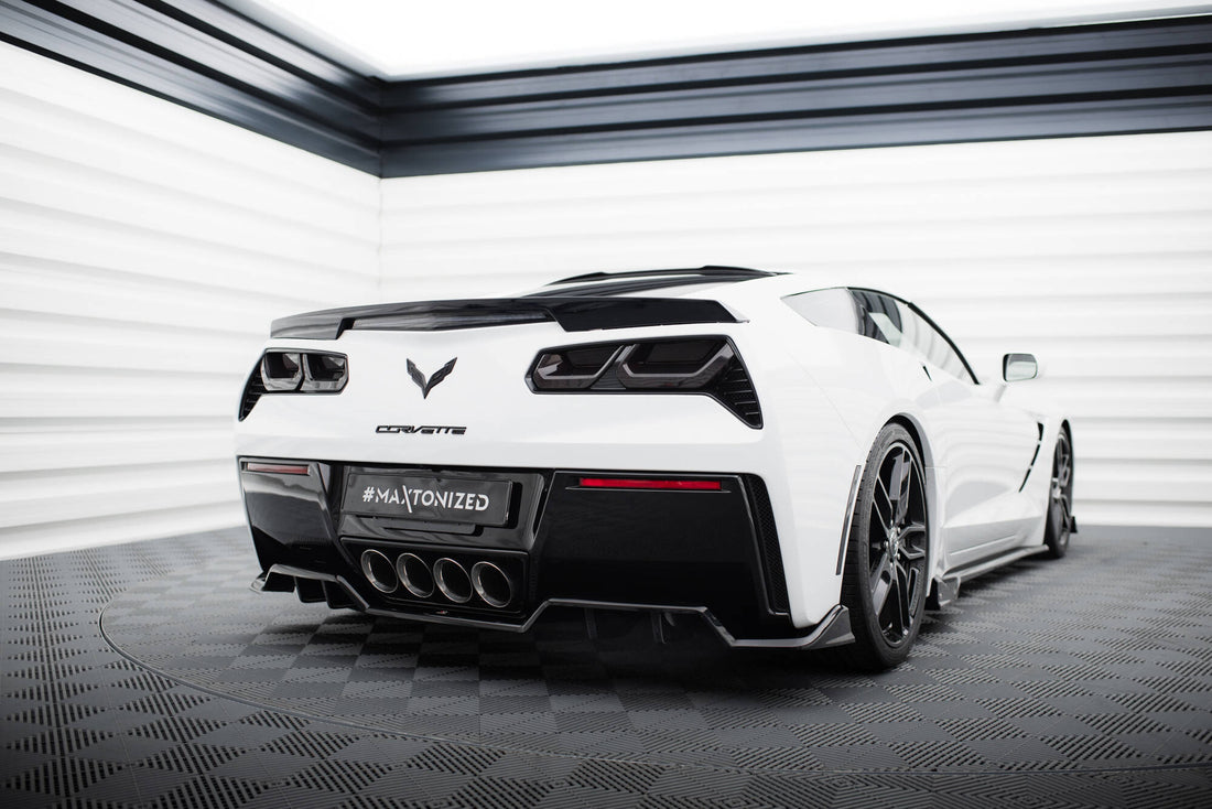 FOR CHEVROLET - CORVETTE STINGRAY C7 - CENTRAL REAR SPLITTER (WITH VERTICAL BARS)