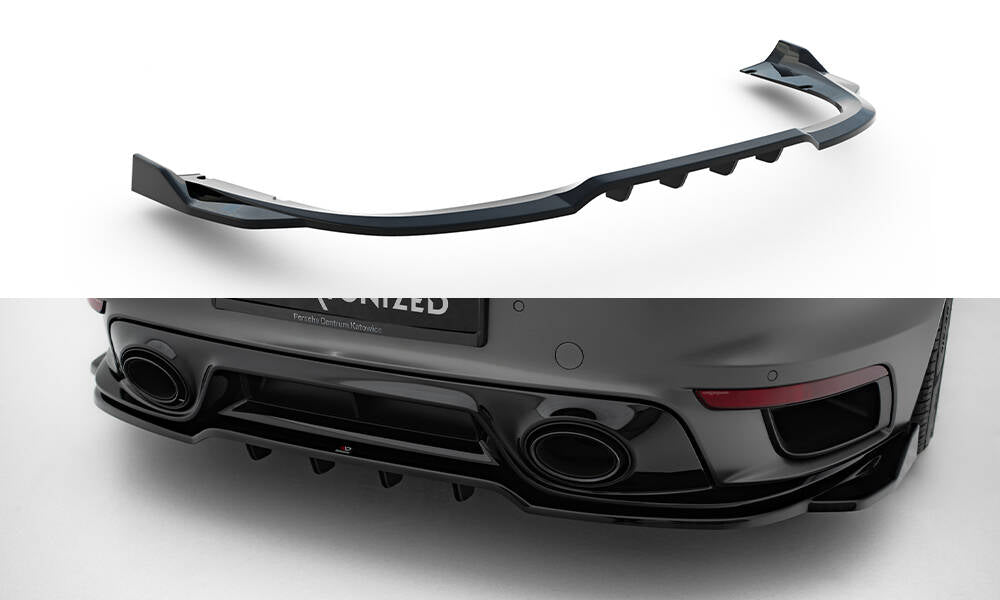Rear Splitter (With Vertical Bars) suitable for Porsche 911 Turbo S Sport Package 992