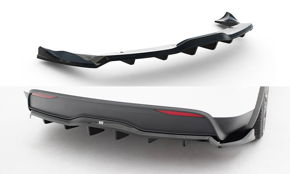 FOR TESLA - MODEL X - MK1 FACELIFT - CENTRAL REAR SPLITTER (WITH VERTICAL BARS) - V2