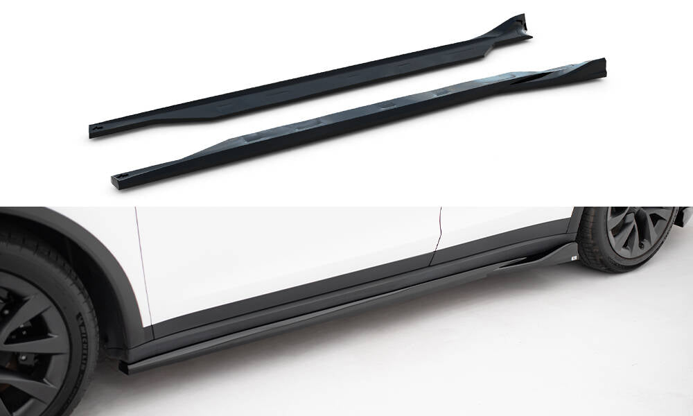 FOR TESLA - MODEL X - MK1 FACELIFT - SIDE SKIRTS DIFFUSERS - V2