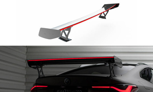 FOR BMW - G82 - M4 - CARBON SPOILER WITH EXTERNAL BRACKETS UPRIGHTS + LED