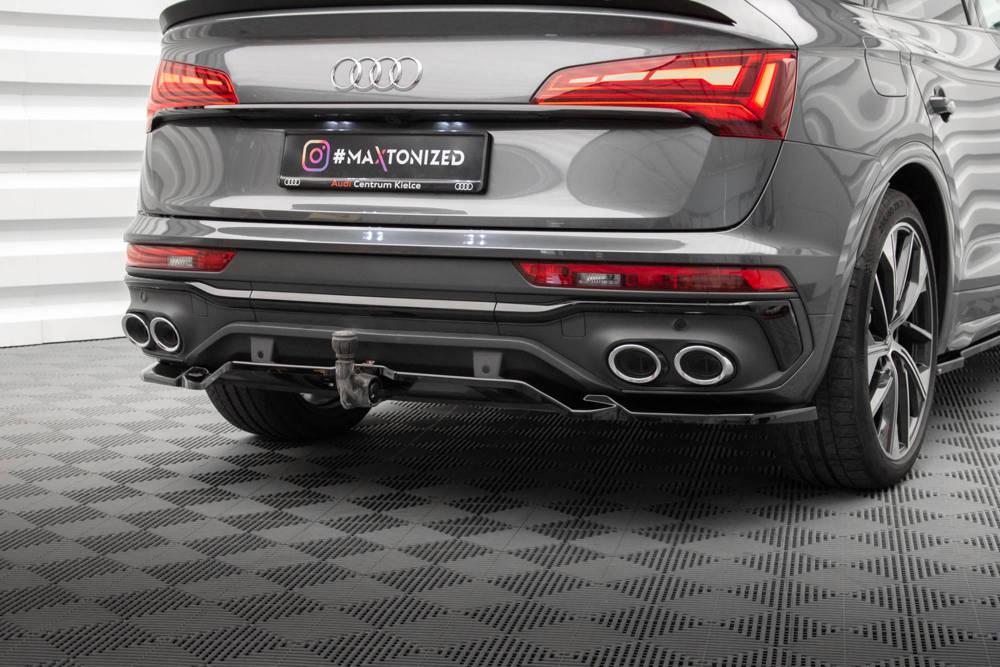 Rear Splitter (With Vertical Bars) suitable for Audi SQ5 / Q5 S-Line Sportback Mk2 Facelift