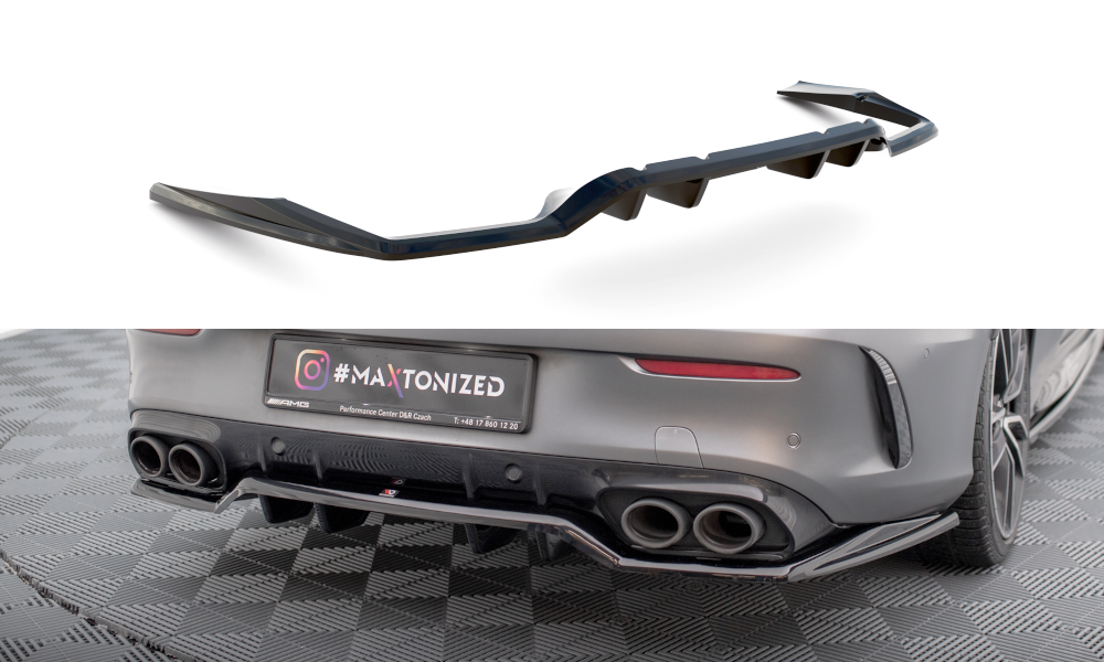 Rear Splitter (With Vertical Bars) suitable for Mercedes-AMG C43 Coupe / Cabrio C205 Facelift / A205 Facelift