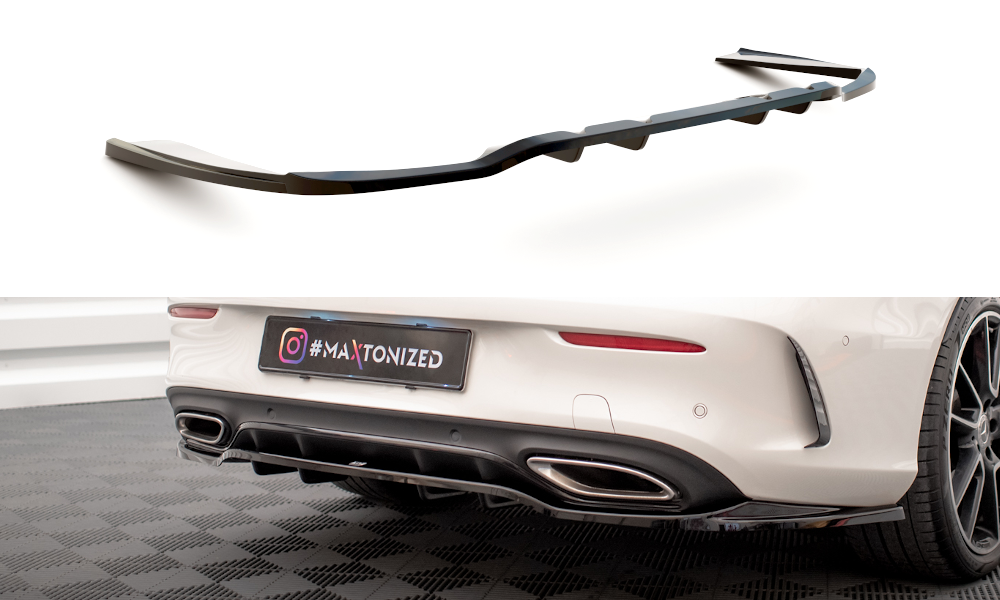 Rear Splitter (With Vertical Bars) suitable for Mercedes-Benz C Coupe AMG-Line C205 Facelift