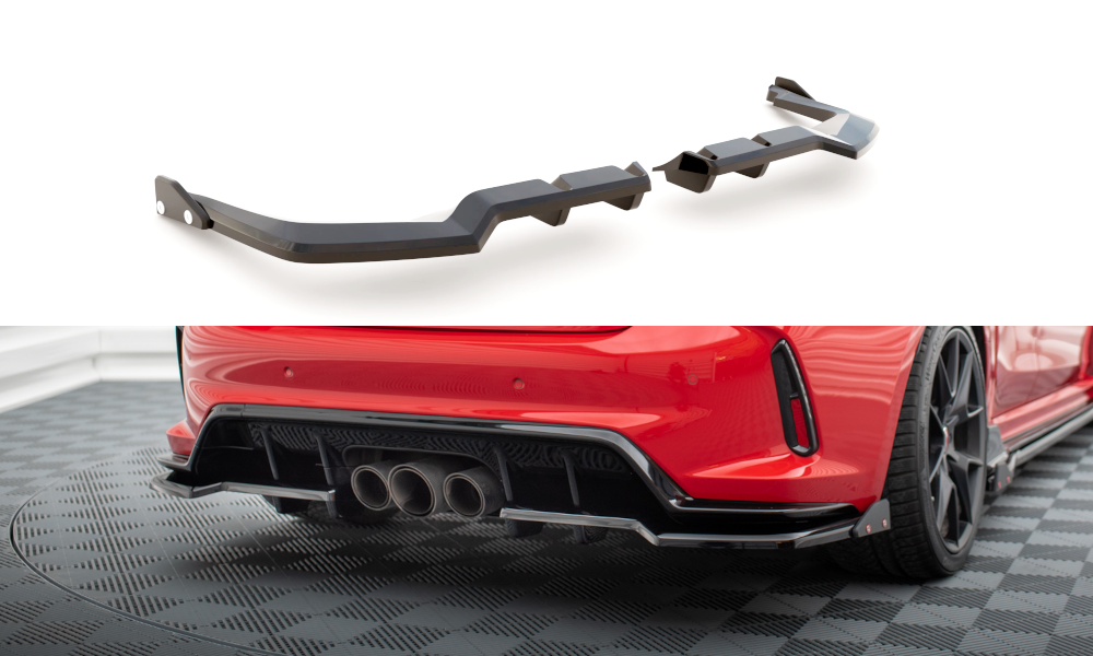 Rear Splitter (With Vertical Bars) V.1 + Flaps suitable for Honda Civic Type-R Mk 11