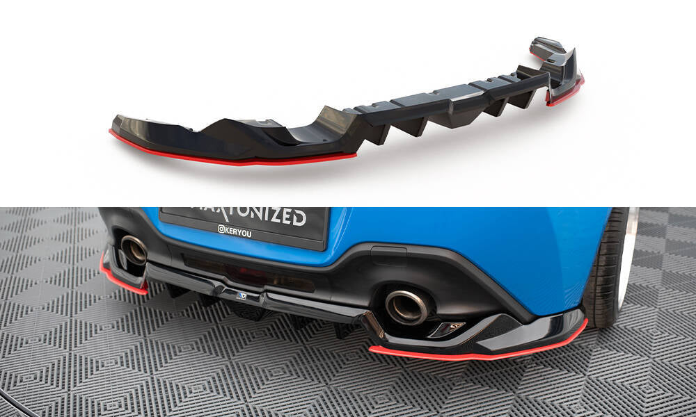 FOR TOYOTA GR86 MK1/ SUBARU BRZ MK2  - CENTRAL REAR SPLITTER (WITH VERTICAL BARS) - V2