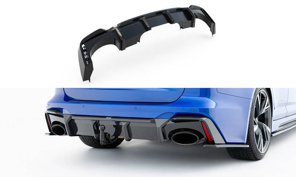 FOR AUDI - RS6 C8 - REAR DIFFUSER - CARBON FIBER (VERSION WITH TOWBAR)