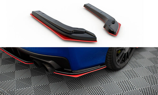 SUBARU - WRX STI - MK1 - REAR SIDE SPLITTERS - V2 (GLOSS BLACK + RED)