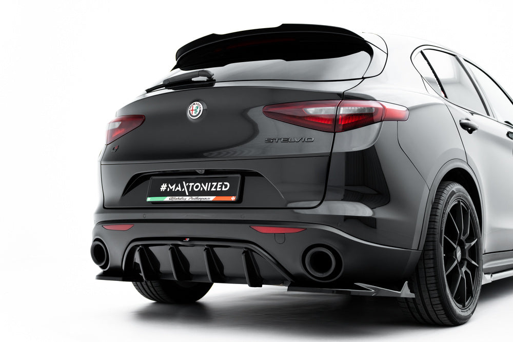Gloss Black Rear Bumper Diffuser For Alfa Romeo Stelvio 2017+ - Veloce Style