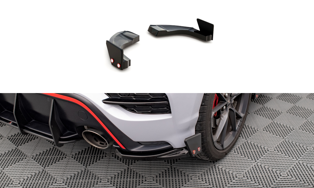 Rear Side Splitters V.1 + Flaps suitable for Hyundai Kona N Mk1