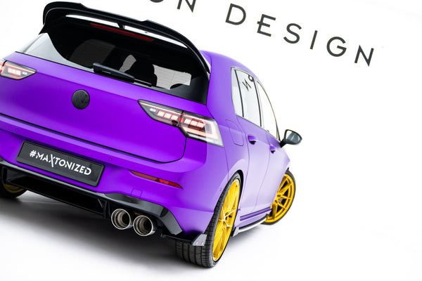 FOR VOLKSWAGEN - GOLF R - MK8/ MK8 FACELIFT - REAR SIDE SPLITTERS - V2 + FLAPS