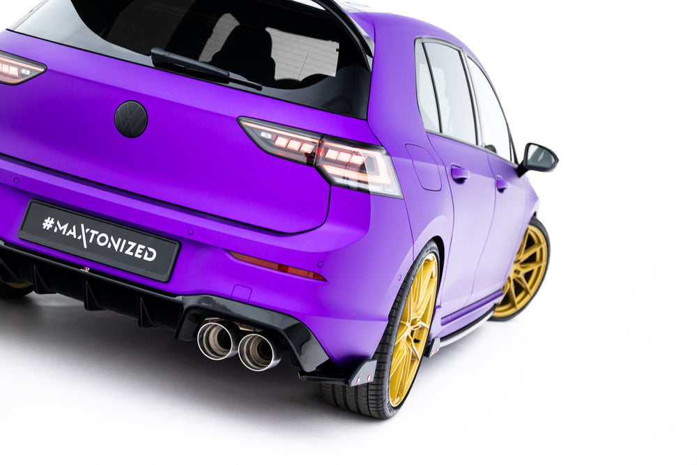 FOR VOLKSWAGEN - GOLF R - MK8/ MK8 FACELIFT - REAR SIDE SPLITTERS - V5 + FLAPS