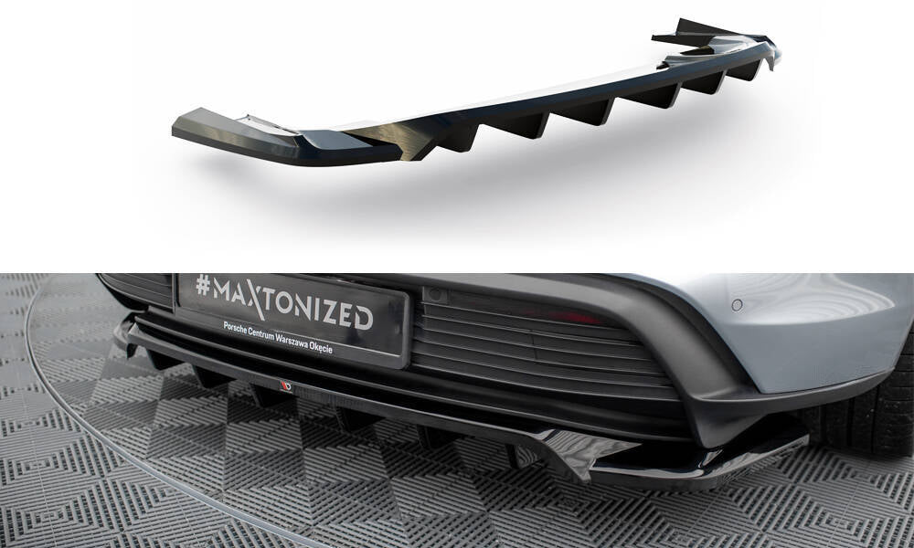 Rear Splitter (With Vertical Bars) suitable for Porsche Taycan / Taycan 4 / Taycan 4S Mk1