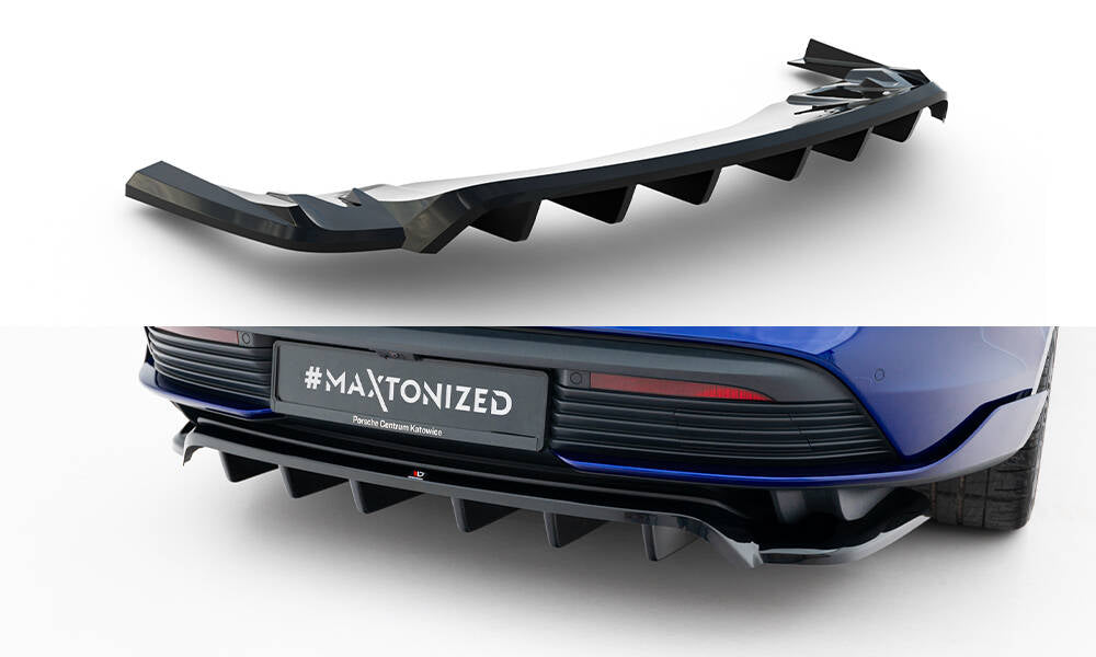 Rear Splitter (With Vertical Bars) suitable for Porsche Taycan Turbo S Mk1