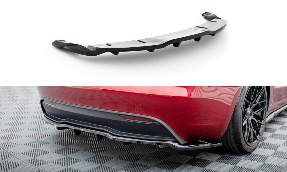 FOR TESLA - MODEL 3 - FACELIFT - REAR SPLITTER (WITH VERTICAL BARS) - V2