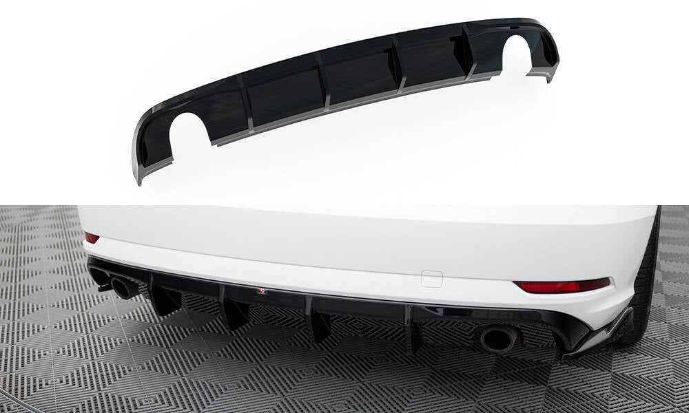FOR AUDI - A3 SEDAN - 8V FACELIFT - REAR VALANCE (VERSION WITH SINGLE EXHAUST TIPS ON BOTH SIDES)