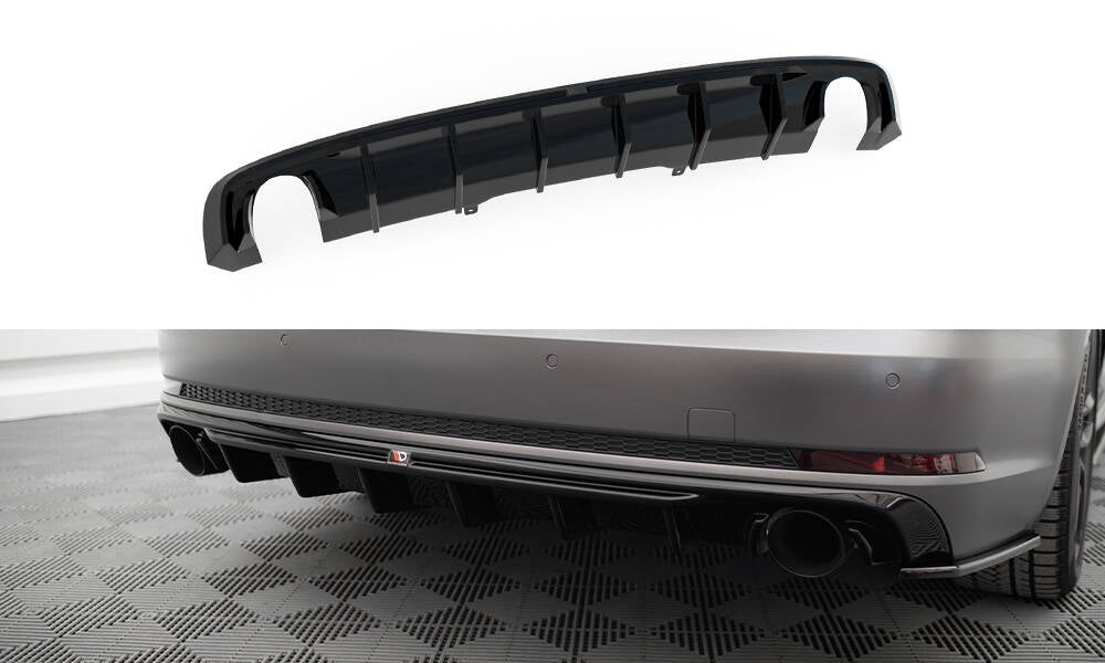 FOR AUDI - A4 S-LINE B9 - REAR VALANCE (VERSION WITH SINGLE EXHAUST TIPS ON BOTH SIDES)