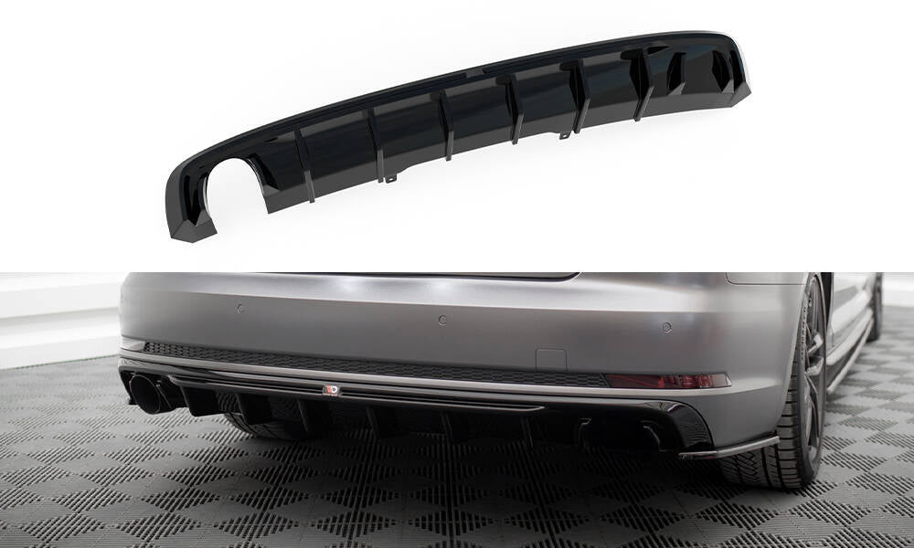 FOR AUDI - A4 S-LINE B9 - REAR VALANCE (VERSION WITH SINGLE EXHAUST TIPS ON ONE SIDE)