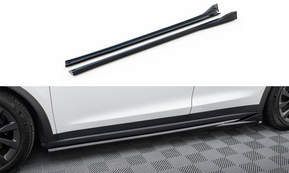 FOR TESLA - MODEL X - MK1 FACELIFT - SIDE SKIRTS DIFFUSERS - V1