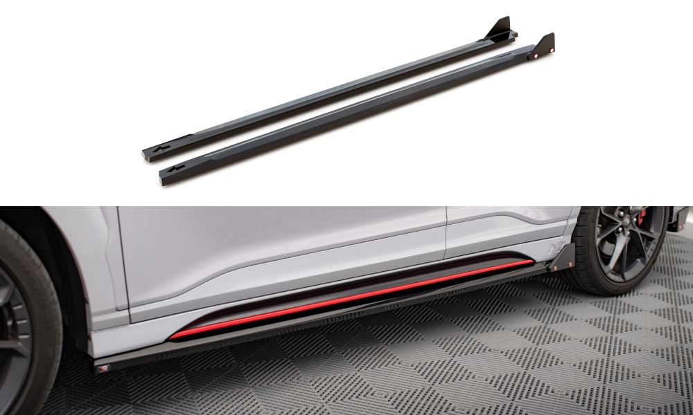 Side Skirts Diffusers V.1 + Flaps suitable for Hyundai Kona N Mk1