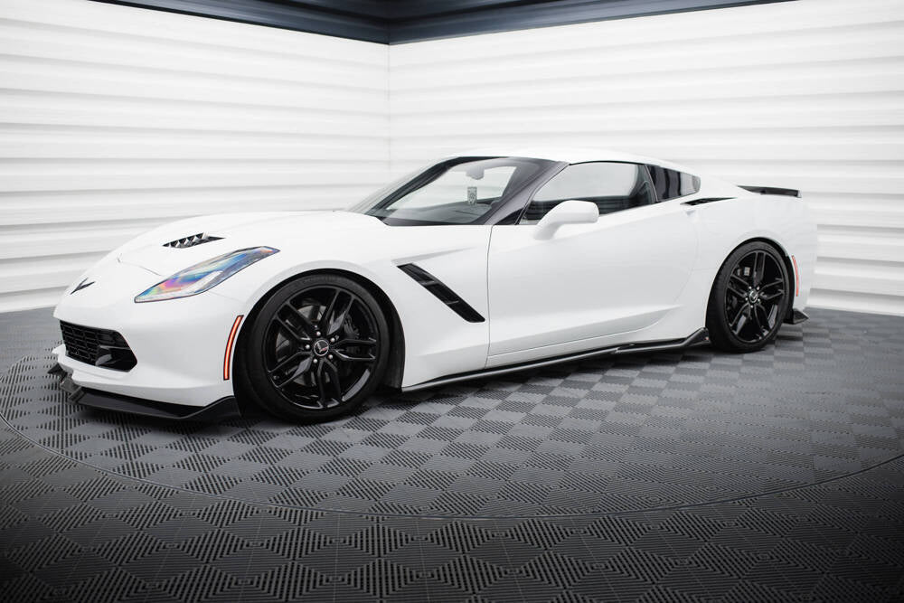 FOR CHEVROLET - CORVETTE STINGRAY C7 - SIDE SKIRTS DIFFUSERS - V2