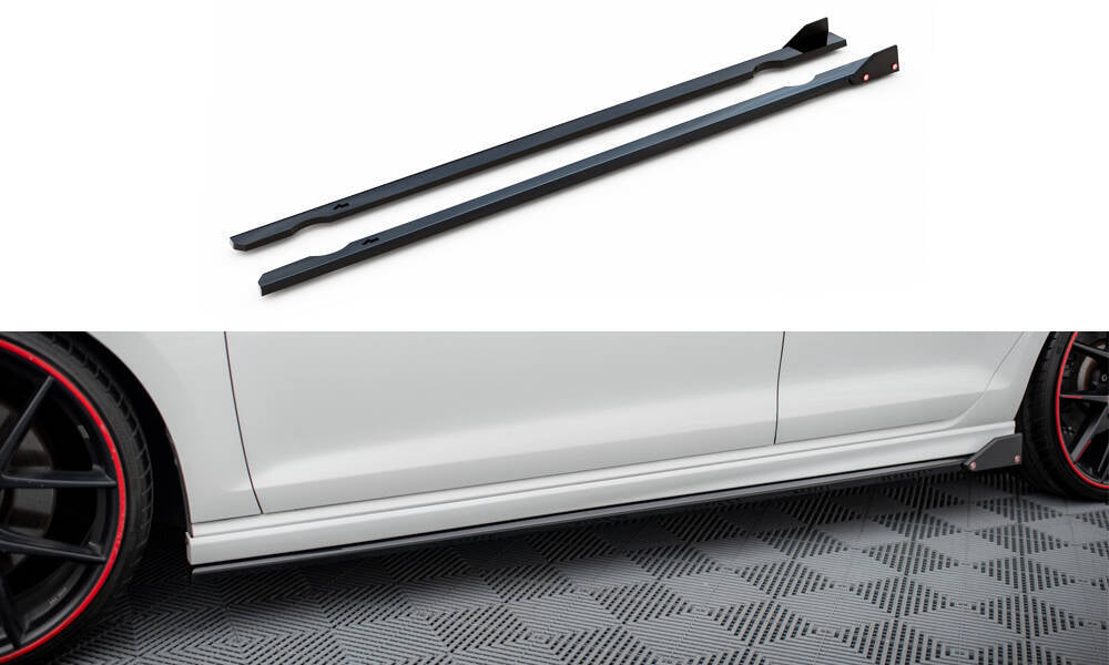 FOR VOLKSWAGEN - MK7 GOLF R - SIDE SKIRTS DIFFUSERS - V3 + FLAPS
