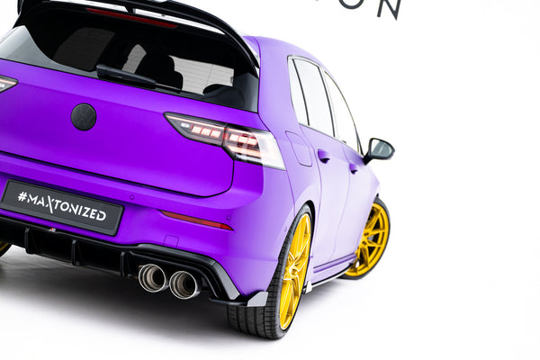 FOR VOLKSWAGEN - GOLF R - MK8 / MK8 FACELIFT - STREET PRO REAR SIDE SPLITTERS - V2 + FLAPS (FOR REAR VALANCE V2)