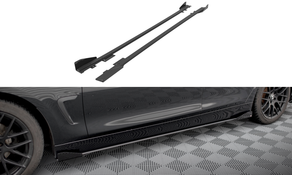 Street Pro Side Skirts Diffusers + Flaps suitable for BMW 4 Gran Coupe F36