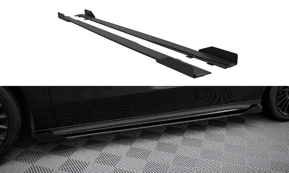FOR MERCEDES - AMG A35 - W177 - STREET PRO SIDE SKIRTS DIFFUSERS + FLAPS
