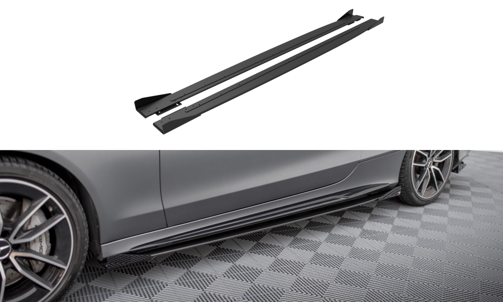 FOR MERCEDES - AMG C43 - COUPE C205 - FACELIFT - STREET PRO - SIDE SKIRTS DIFFUSERS + WINGS