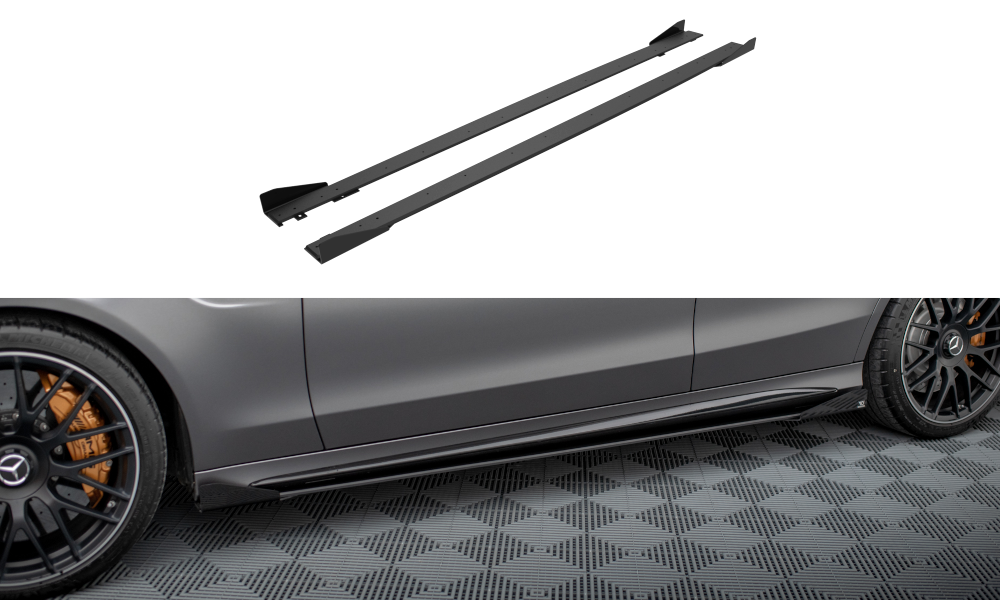 FOR MERCEDES - AMG C63/ ESTATE W205 - FACELIFT -  STREET PRO - SIDE SKIRTS DIFFUSERS + WINGS