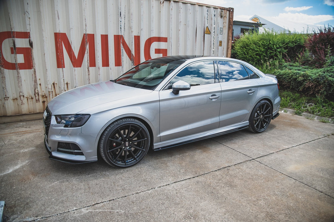 Side Skirts Diffusers V.2 suitable for Audi S3 / A3 S-Line Sedan 8V Facelift