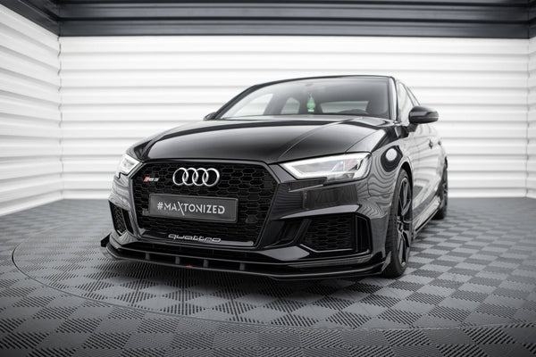 FOR AUDI - RS3 8V FACELIFT - SEDAN  - STREET PRO FRONT SPLITTER - V1 + FLAPS