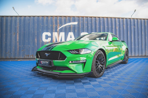 FOR FORD MUSTANG GT - MK6 FACELIFT - DURABILITY - FRONT SPLITTER + WINGS  - V1