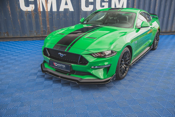 FOR FORD MUSTANG GT - MK6 FACELIFT - FRONT SPLITTER - V1 + WINGS