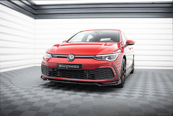 FOR VOLKSWAGEN - MK8 GOLF GTI / R-LINE - FRONT SPLITTER + WINGS - V2