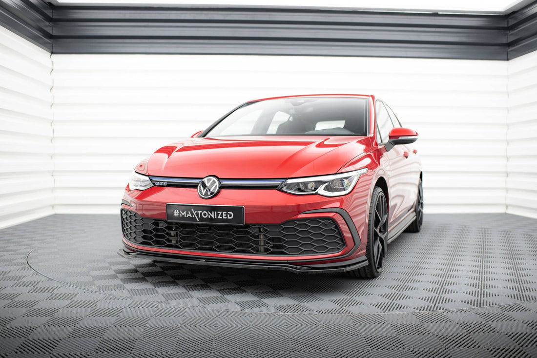 Front Splitter V.4 suitable for Volkswagen Golf GTI / GTE / GTD / R-Line Mk8