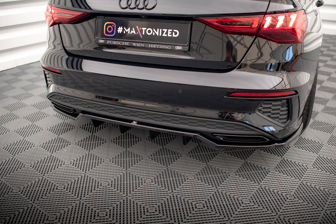 Rear Splitter (With Vertical Bars) suitable for Audi A3 S-Line Sedan 8Y