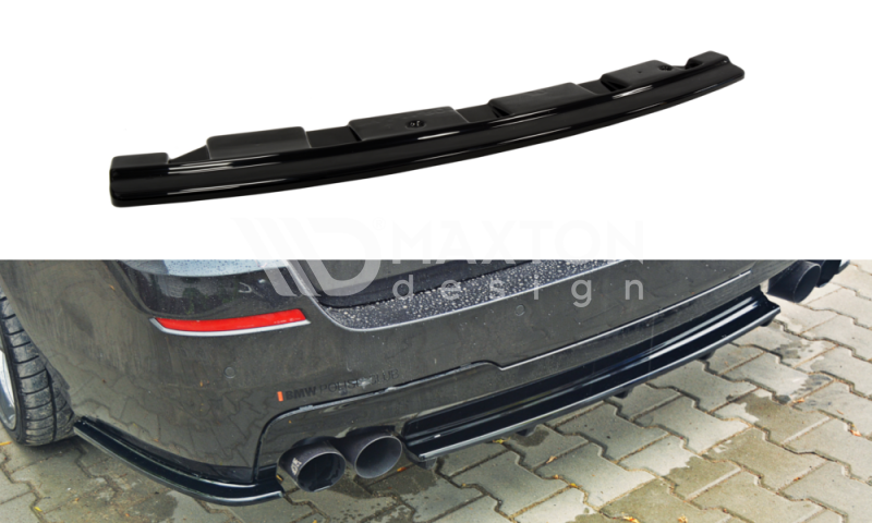 FOR BMW - 5 SERIES - F10 / F11 - M PACK - CENTER REAR SPLITTERS - WITHOUT VERTICAL BARS (FITS TWO DOUBLE EXHAUST TIPS)