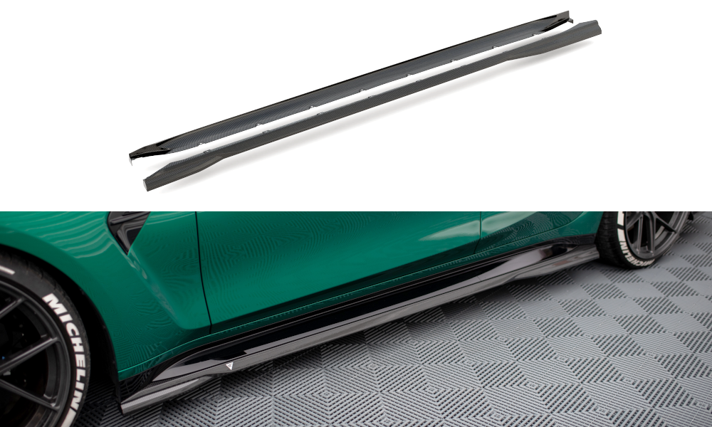 FOR BMW - M3 G80 - CARBON FIBER SIDE SKIRTS DIFFUSERS - V1