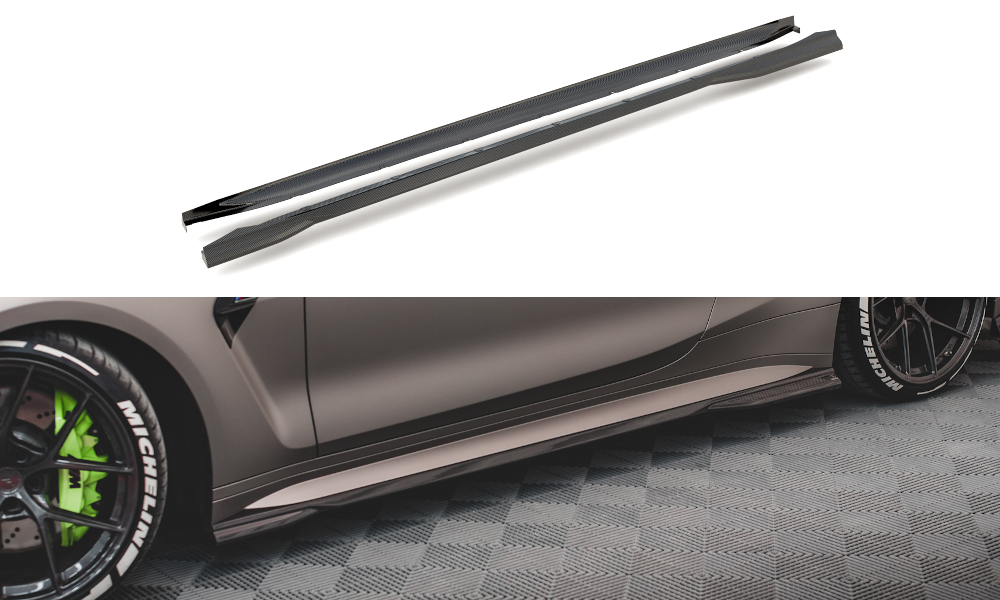 FOR BMW - 4 SERIES - G82 - M4 - CARBON FIBER SIDE SKIRTS DIFFUSERS - V1