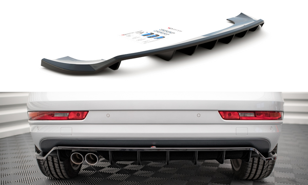 FOR AUDI - Q3 - S-LINE - 8U - FACELIFT - CENTRAL REAR SPLITTER (WITH VERTICAL BARS)
