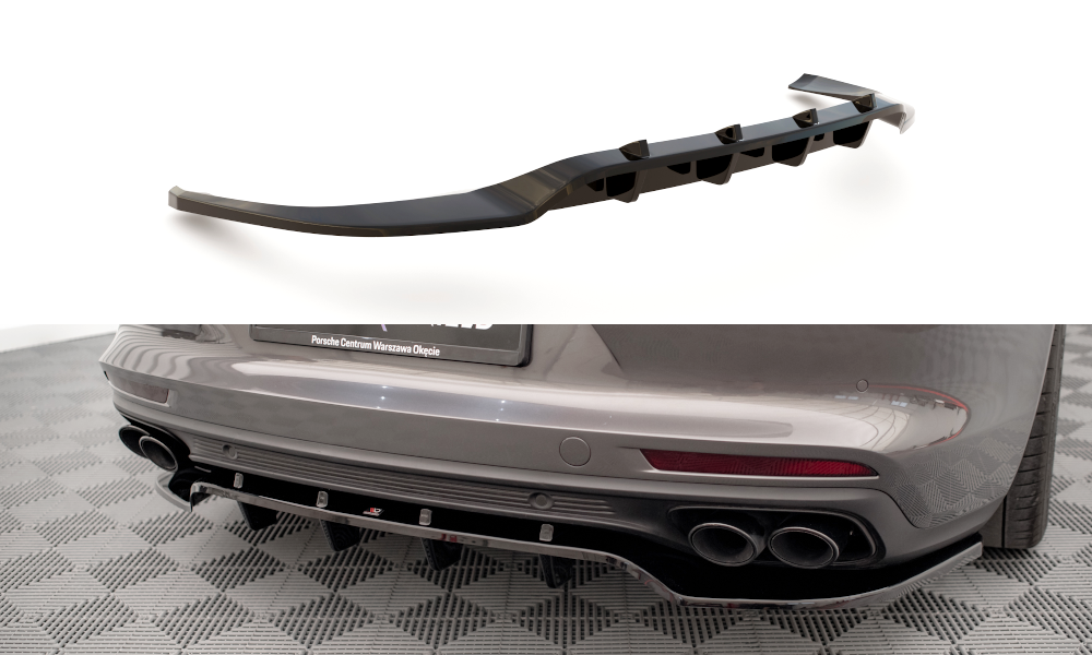 Rear Splitter (With Vertical Bars) suitable for Porsche Panamera Turbo S E-Hybrid / Panamera E-Hybrid / Panamera 4S 971