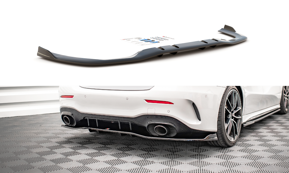 Rear Splitter (With Vertical Bars) V.2 suitable for Mercedes A 35 AMG Sedan V177